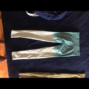 Teal and white gymshark ombré seamless xs